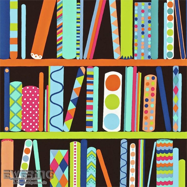 Bookshelf Colorful Wallpaper All About Me Harlequin Brands